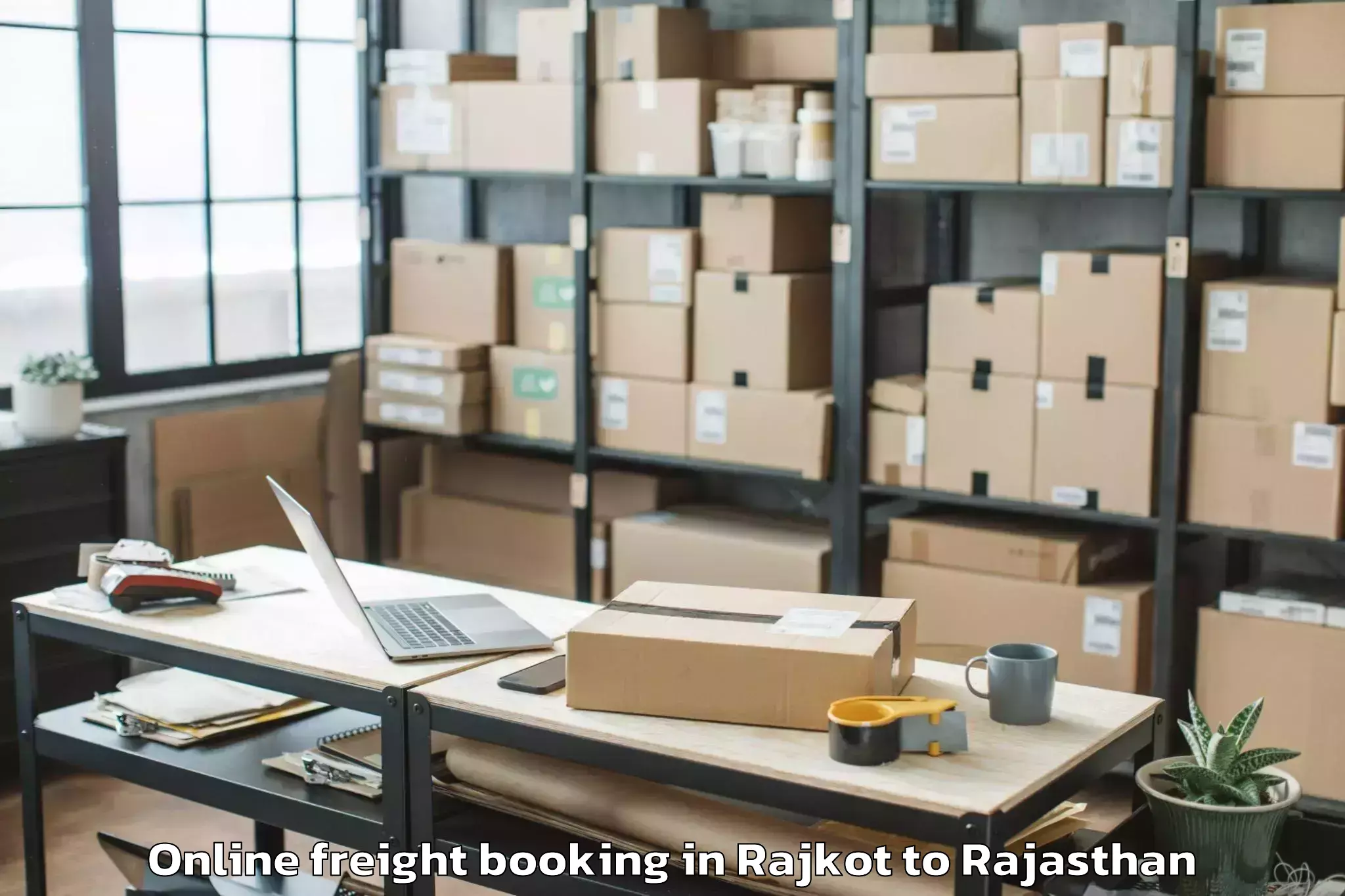 Leading Rajkot to Madanganj Kishangarh Online Freight Booking Provider